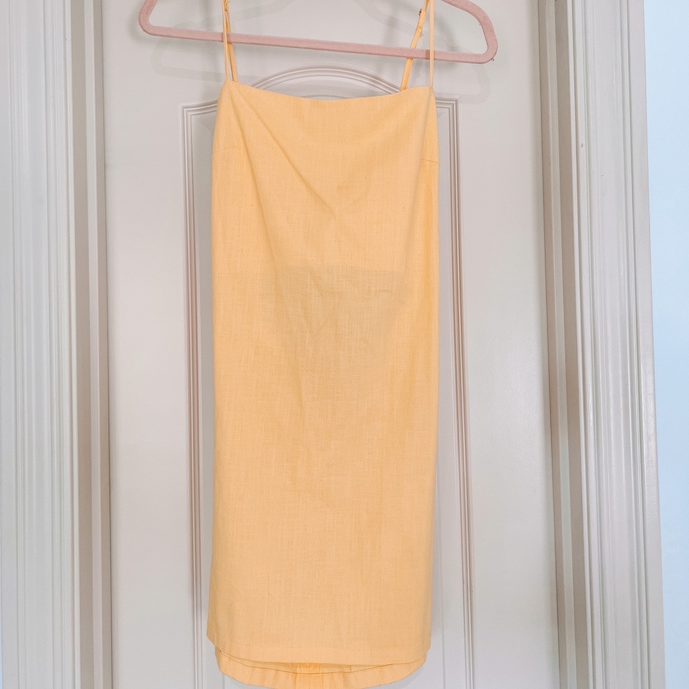Yellow tie back dress